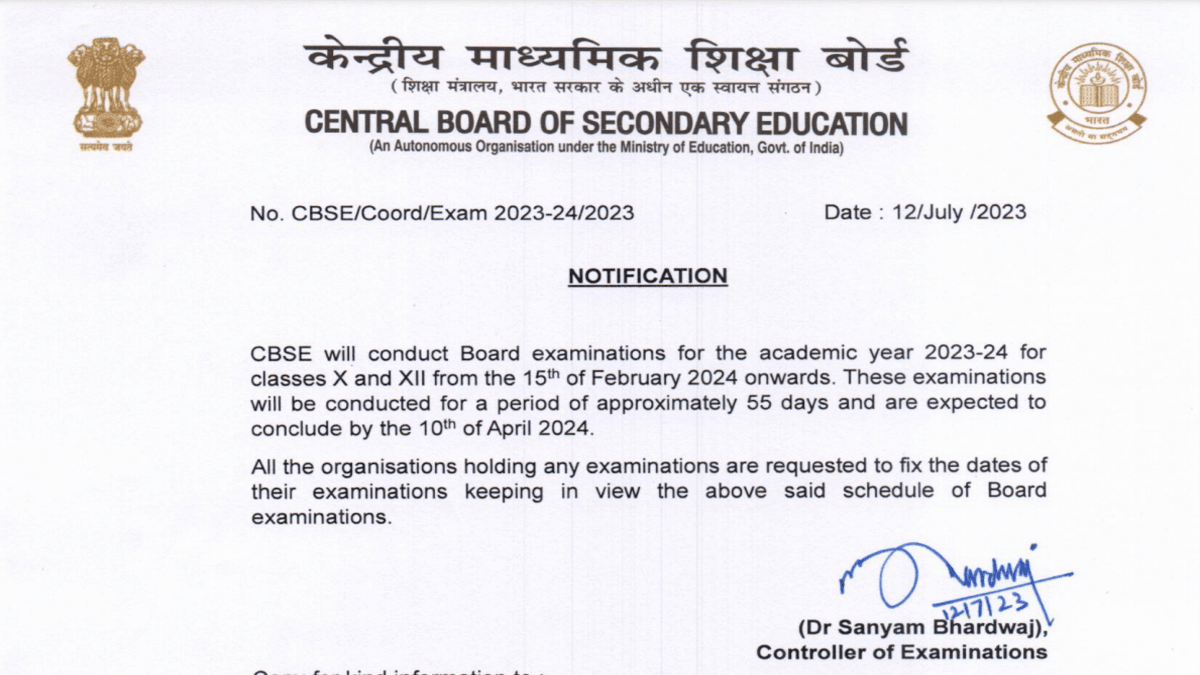 CBSE Class 10 and 12 Board Exams 2024
