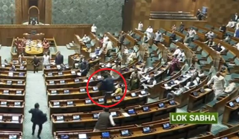 man jumped into Lok Sabha
